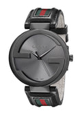 Gucci Interlocking XL Analog Black Dial Two Tone Nylon Strap Watch For Men - YA133206