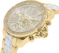 Michael Kors Wren Gold Diamonds Dial Two Tone Steel Strap Watch for Women - MK6157