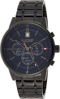 Tommy Hilfiger Kyle Quartz Blue Dial Black Steel Strap Watch for Men - 1791633