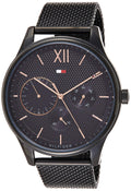 Tommy Hilfiger Damon Quartz Black Dial Black Mesh Bracelet Watch for Men - 1791420