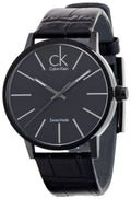 Calvin Klein Post Minimal Black Dial Black Leather Strap Watch for Men - K7621401