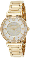 Michael Kors Catlin Mother of Pearl Dial Gold Steel Strap Watch for Women - MK3332