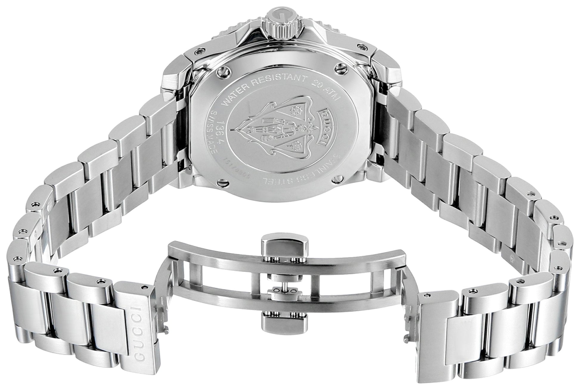 Gucci Dive Quartz White Dial Stainless Steel Unisex Watch - YA136402