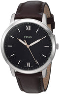 Fossil The Minimalist 3H Black Dial Brown Leather Strap Watch for Men - FS5464