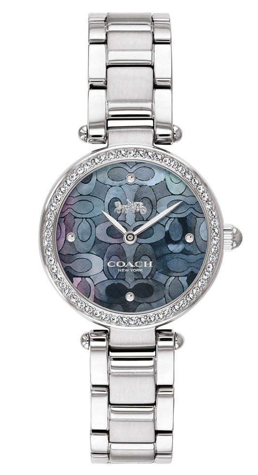 Coach Park Blue Mother of Pearl Dial Silver Steel Strap Watch for Women - 14503224