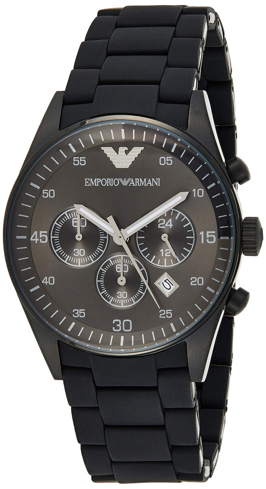 Emporio Armani Sportivo Chronograph Black Dial Black Stainless Steel Watch For Men - AR5889