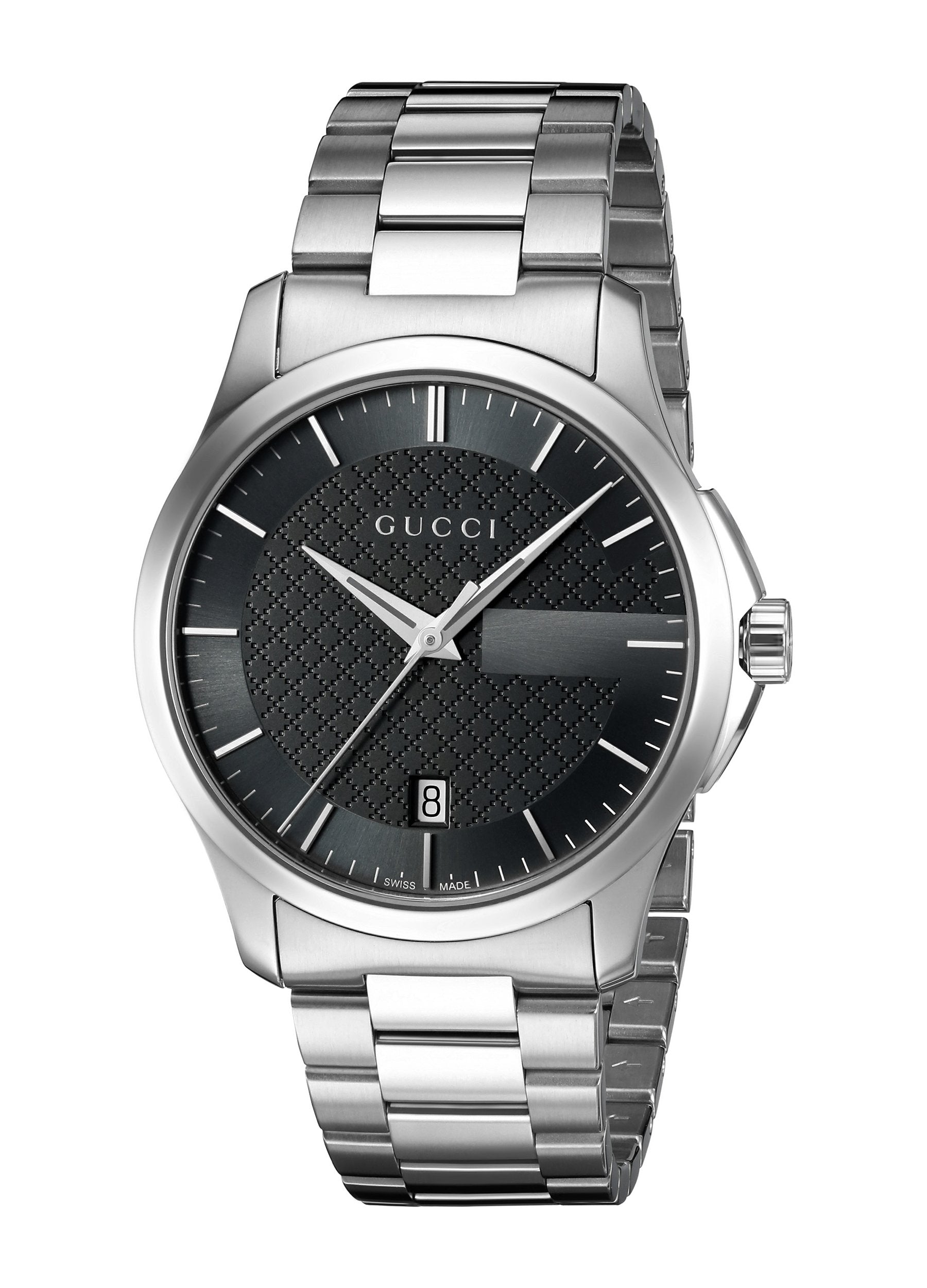 Gucci G Timeless 400 Quartz Black Dial Silver Steel Strap Unisex Watch - YA126457