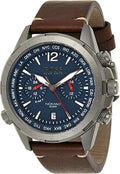 Hugo Boss Nomad Chronograph Blue Dial Brown Leather Strap Watch for Men - 1513773