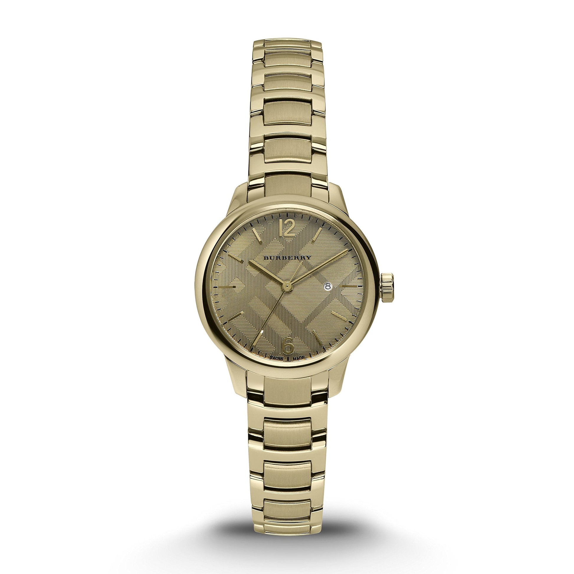 Burberry The Classic Gold Dial Gold Steel Strap Watch for Women - BU10109