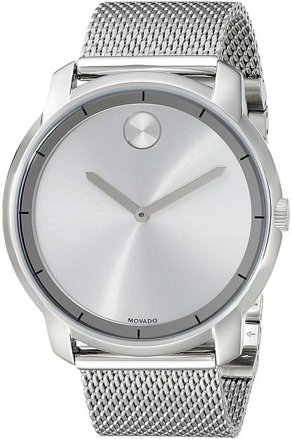 Movado Bold Silver Dial Silver Mesh Bracelet Watch For Men - 3600260