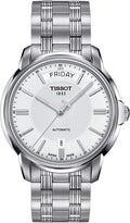 Tissot T Classic Automatic III Day Date White Dial Silver Steel Strap Watch for Men - T065.930.11.031.00