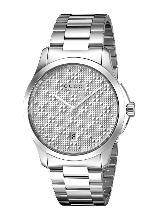 Gucci G Timeless 400 Quartz Stainless Steel Silver Dial 38mm Watch For Women - YA126459