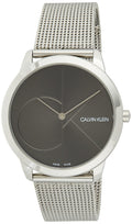 Calvin Klein Minimal Gray Dial Silver Mesh Bracelet Watch for Men - K3M21123