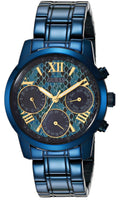 Guess Sunrise Multifunction Blue Dial Blue Steel Strap Watch for Women - W0448L10