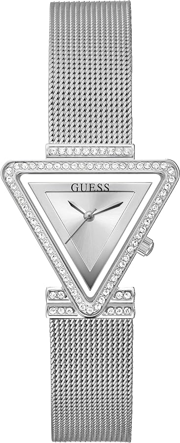 Guess Fame Diamonds Silver Dial Silver Mesh Bracelet Watch for Women - GW0508L1