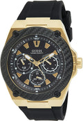 Guess Legacy Black Dial Black Rubber Strap Watch for Men - W1049G5