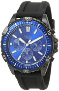 Fossil Garrett Chronograph Blue Dial Black Rubber Strap Watch for Men - FS5695