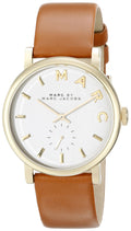 Marc Jacobs Baker White Dial Brown Leather Strap Watch for Womern - MBM1316