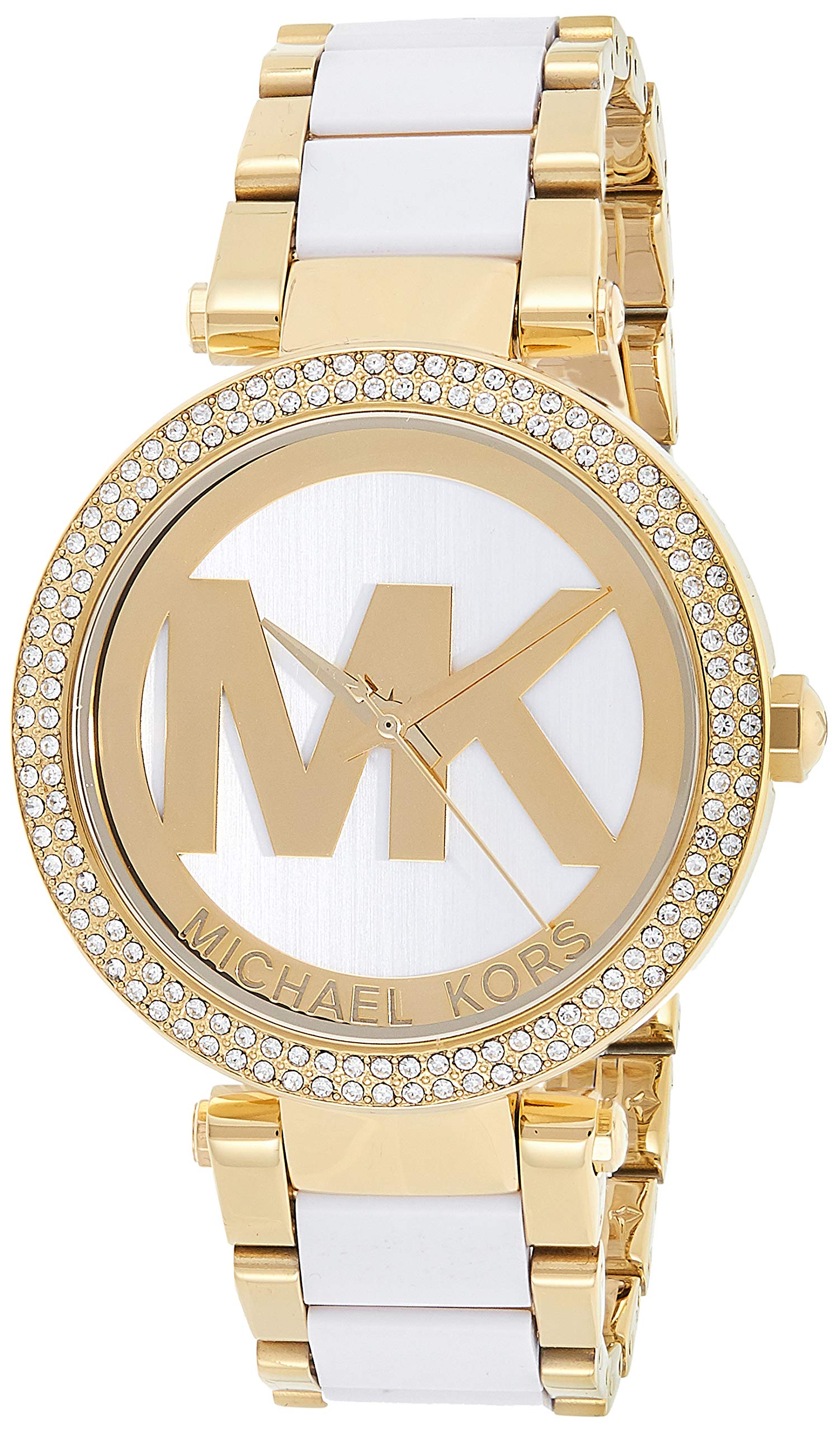 Michael Kors Parker White Dial Two Tone Steel Strap Watch for Women - MK6313