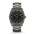 Fossil Machine Chronograph Black Dial Grey Steel Strap Watch for Men - FS4774