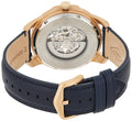 Fossil Grant Automatic Skeleton Navy Blue Dial Navy Blue Leather Strap Watch for Men - ME3102