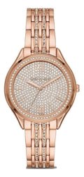 Michael Kors Cinthia Mother of Pearl Dial Gold Steel Strap Watch for Women - MK3643