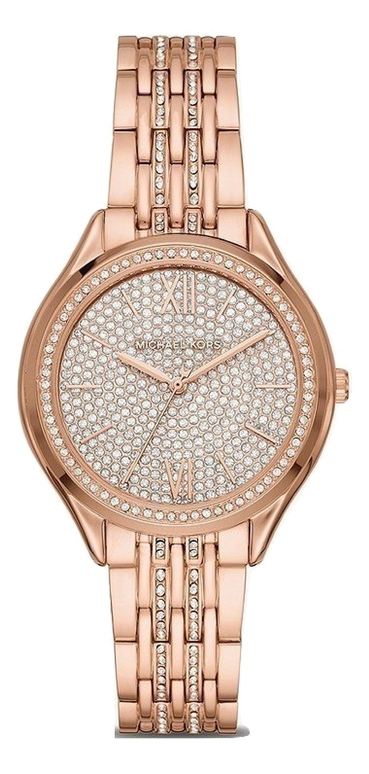 Michael Kors Cinthia Mother of Pearl Dial Gold Steel Strap Watch for Women - MK3643