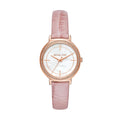 Michael Kors Cinthia Mother of Pearl Dial Pink Leather Strap Watch for Women - MK2663