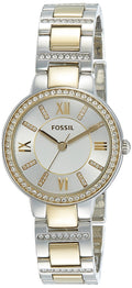 Fossil Virginia Silver Dial Two Tone Steel Strap Watch for Women - ES3503