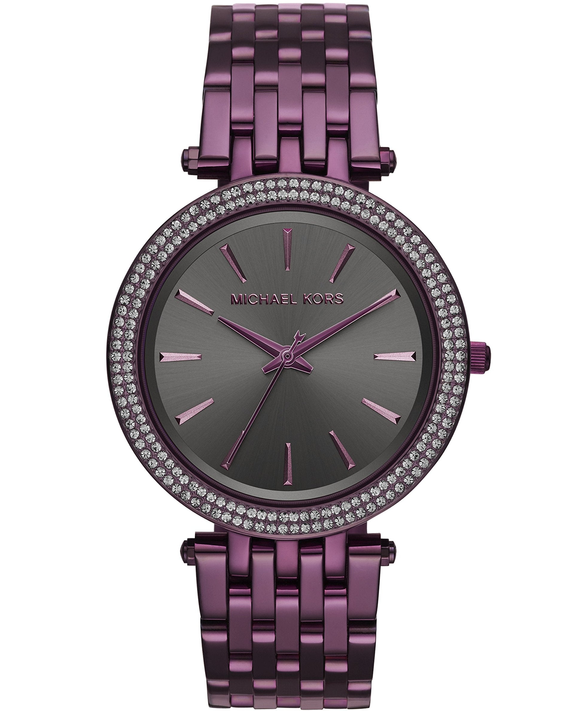 Michael Kors Darci Black Dial Purple Steel Strap Watch for Women - MK3554