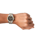 Fossil Garrett Analog Black Dial Two Tone Steel Strap Watch for Men - FS5771