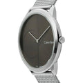 Calvin Klein Minimal Grey Dial Silver Mesh Bracelet Watch for Women - K3M22123