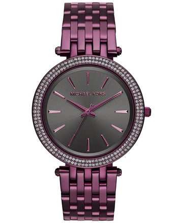 Michael Kors Darci Black Dial Purple Steel Strap Watch for Women - MK3554