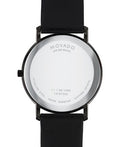 Movado Sapphire Black Dial Black Leather Strap Watch for Men - 606884