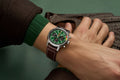 Breitling Top Time B01 Ford Mustang Green Dial Brown Leather Strap Watch for Men - AB01762A1L1X1