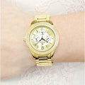 Bulova Multi Function Gold Dial Gold Steel Strap Watch for Women - 97N102