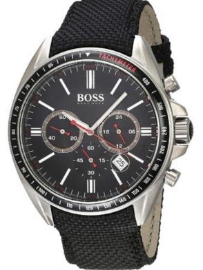 Hugo Boss Driver Black Dial Black Nylon Strap Watch for Men -1513087