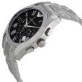 Emporio Armani Valente Chronograph Black Dial Silver Steel Strap Watch For Men - AR0673