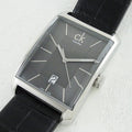 Calvin Klein Window Black Dial Black Leather Strap Watch for Men - K2M21107