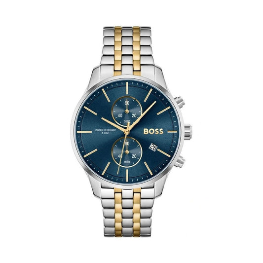 Hugo Boss Associate Blue Dial Two Tone Steel Strap Watch for Men - 1513976