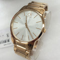 Calvin Klein City White Dial Rose Gold Steel Strap Watch for Men - K2G21646