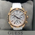 Guess Catalina White & Rose Gold Dial White Silicon Strap Watch For Women - W0562L1