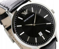 Emporio Armani Renato Black Dial Black Leather Strap Watch For Men - AR2411