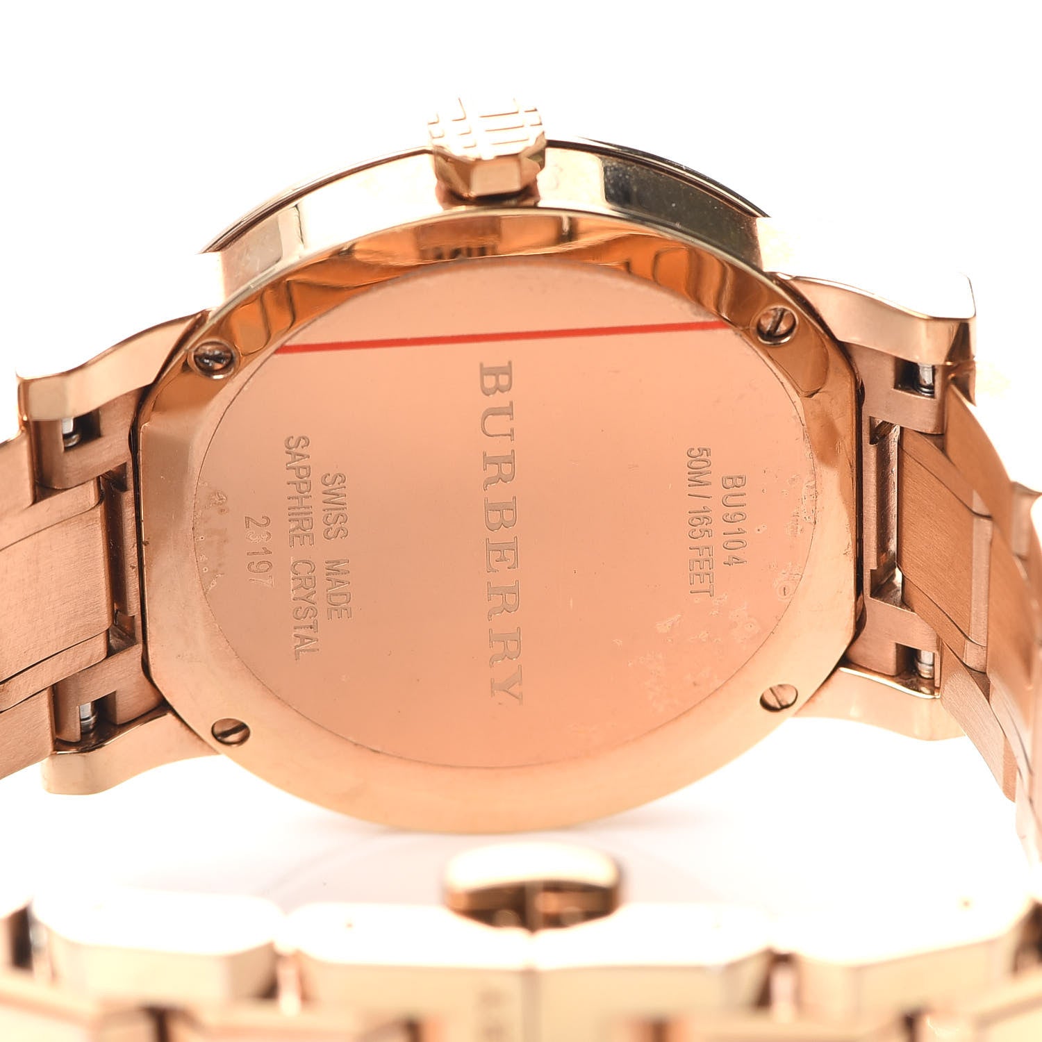 Burberry The City White Dial Rose Gold Steel Strap Watch for Women - BU9104