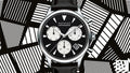 Movado Heritage Chronograph Black Dial Black Leather Strap Watch for Men - 3650005