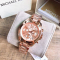 Michael Kors Bradshaw Chronograph Gold Dial Gold Steel Strap Watch for Women - MK5799