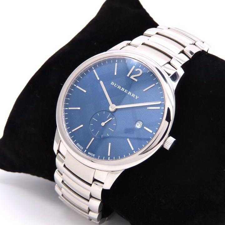 Burberry The Classic Blue Dial Silver Steel Strap Watch for Men - BU10007