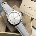 Burberry Grey Dial Beige Leather Strap Unisex Watch - BU1754