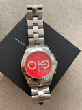 Marc Jacobs Marc Blade Orange Dial Silver Stainless Steel Strap Watch for Women - MBM3306