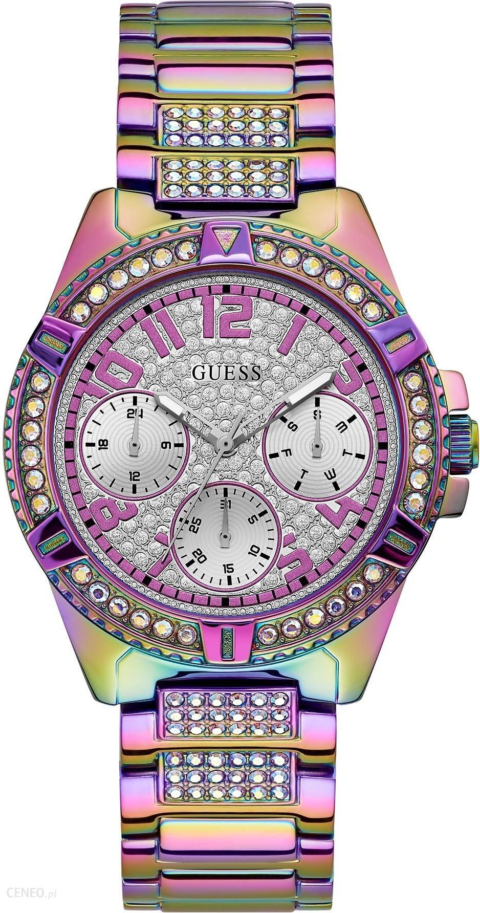 Guess Lady Frontier Diamonds Silver Dial Multicolor Steel Strap Watch for Women - GW0044L1